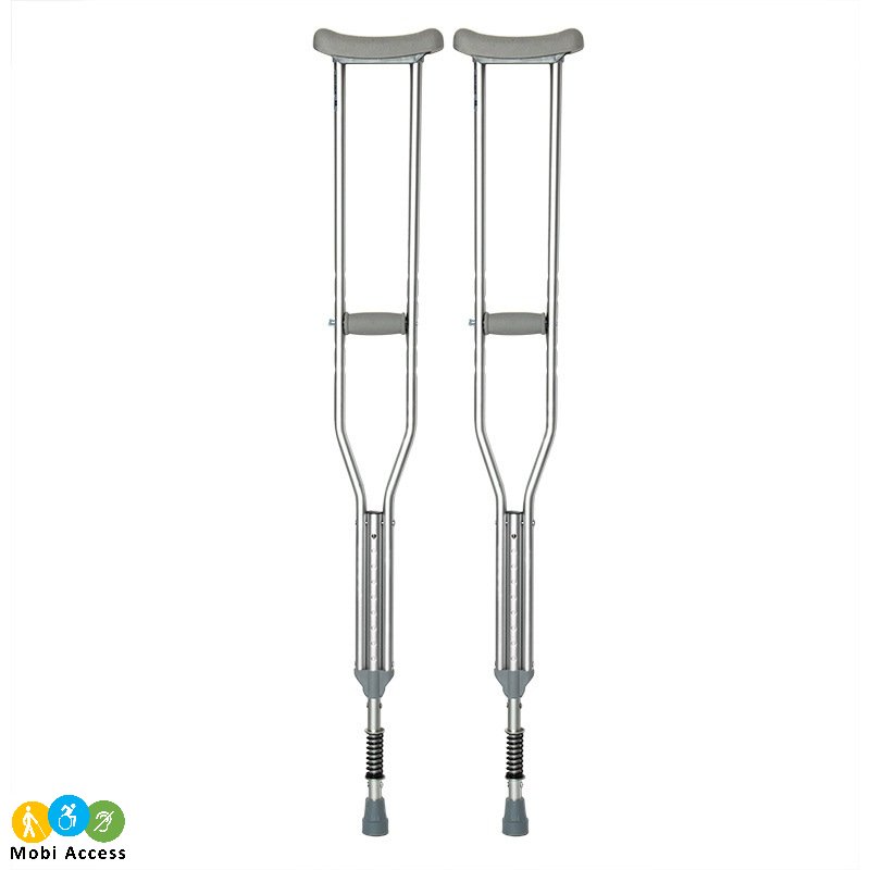ultra high quality grey underarm crutches with spring  By Mobi Access