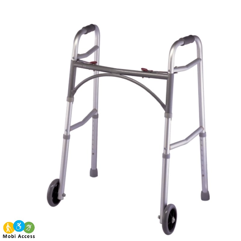 Walker Adult With Wheel Double Button By Mobi Access